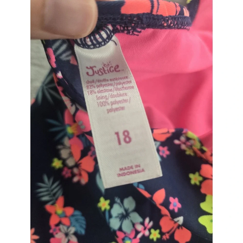 Justice Swimsuit 2 Piece Tankini Size 18 XL